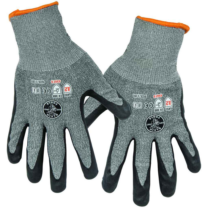 Klein Tools 60185 Work Gloves, Cut Level 2, Touchscreen, Large, 2-Pair