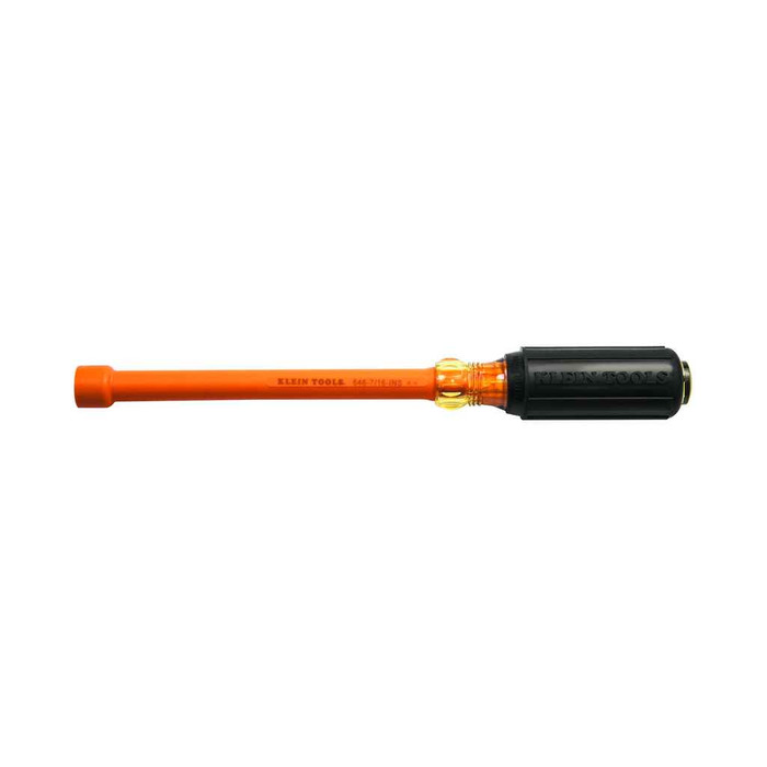 Klein Tools 646-7/16-INS 7/16-Inch Insulated Nut Driver 6-Inch Hollow Shaft