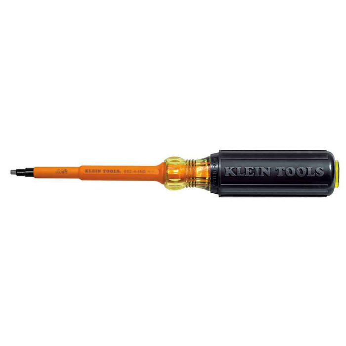 Klein Tools 662-4-INS Insulated Screwdriver, #2 Square, 4-Inch Shank