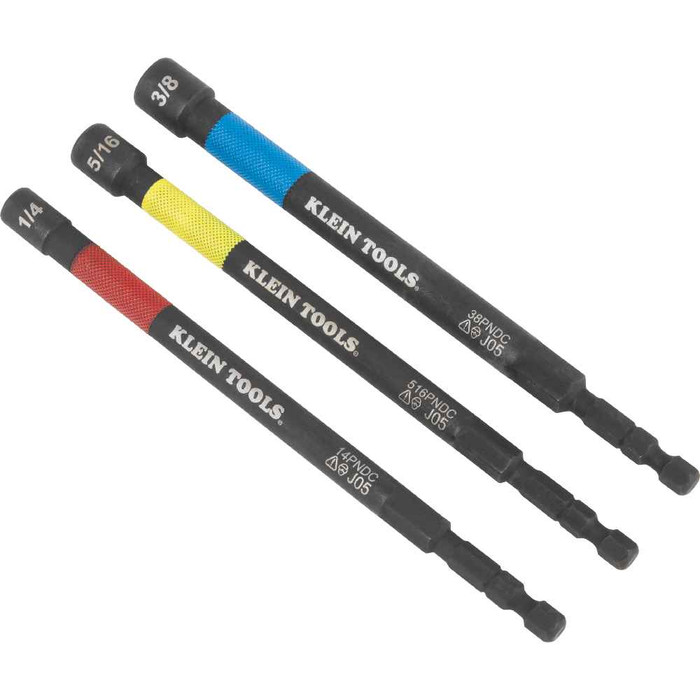 Klein Tools 65411PK3 Magnetic Power Nut Setter 3-Piece Set