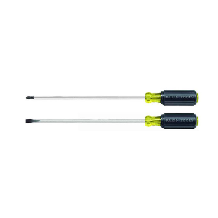 Klein Tools 85072 Screwdriver Set, Long Blade Slotted and Phillips, 2-Piece
