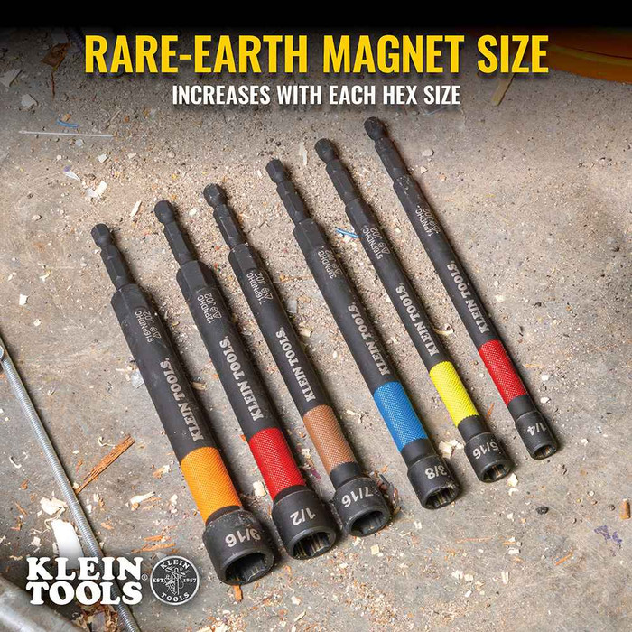 Klein Tools 716PNDC 7/16-Inch Magnetic Color-Coded Power Nut Setter