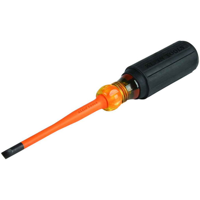 Klein Tools 6924INS Slim-Tip Insulated Screwdriver, 1/4-Inch Cabinet, 4-Inch Round Shank