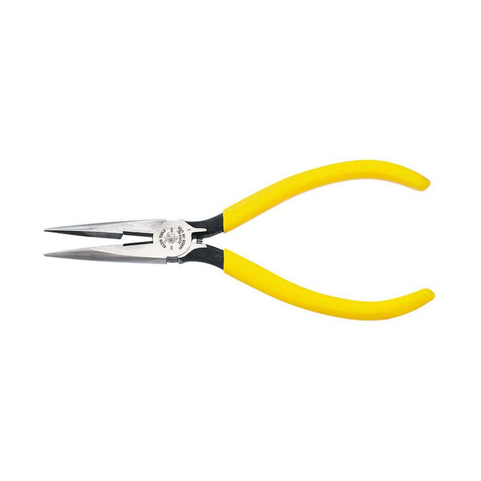 Klein Tools D203-6C Pliers, Needle Nose Side-Cutters with Spring, 6-Inch