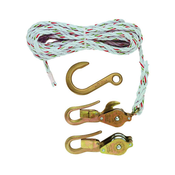 Klein Tools H1802-30 Block and Tackle, Blocks 267/268, Anchor Hook 258