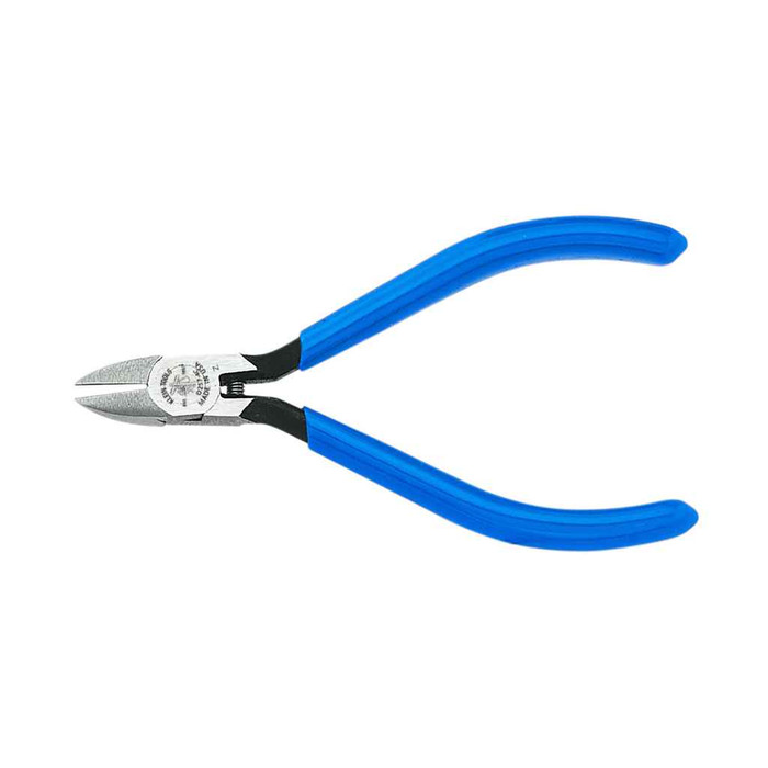 Klein Tools D257-4 Diagonal Cutting Pliers, Electronics, Tapered Nose, Narrow Jaw, 4-Inch