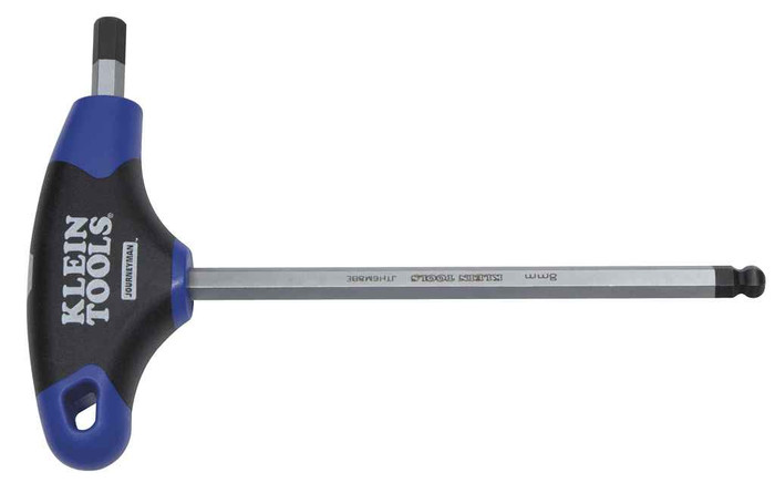Klein Tools JTH6M25BE 2.5 mm Ball-End Hex Key, Journeyman™ T-Handle, 6-Inch