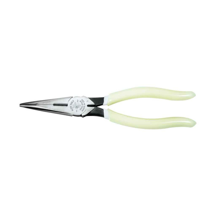 Klein Tools D203-8-GLW Pliers, Needle Nose Side-Cutters, High-Visibility, 8-Inch