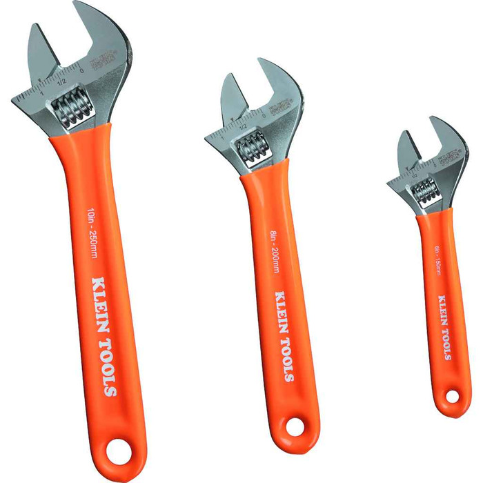 Klein Tools D5073 Extra-Capacity Adjustable Wrenches, 3-Piece