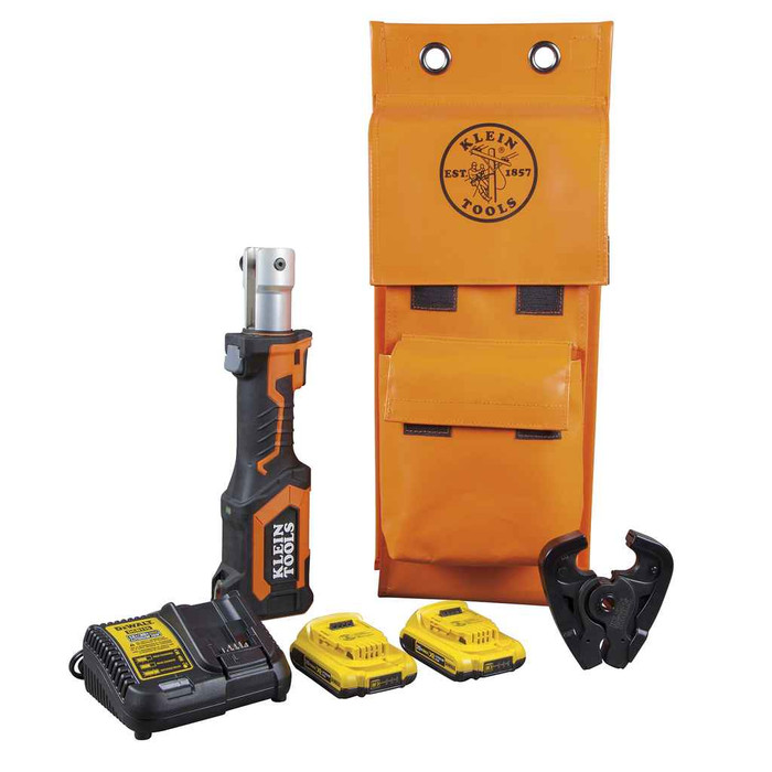 Klein Tools BAT207T2 Battery-Operated Crimper, D3 Groove, 2 Ah