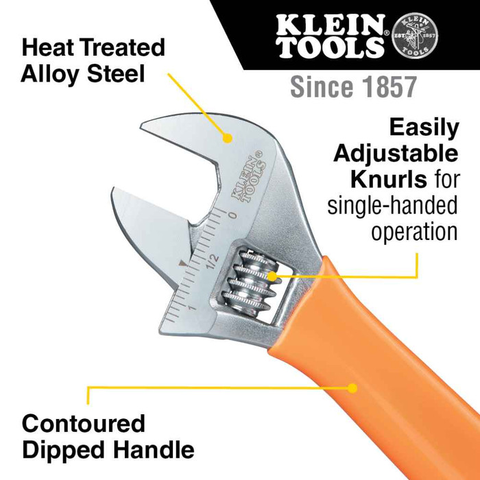 Klein Tools O5064 Extra-Capacity Adjustable Wrench, 4-Inch