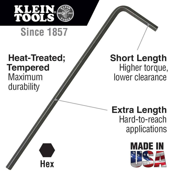 Klein Tools LL20 Long Arm Hex Key, 5/16-Inch