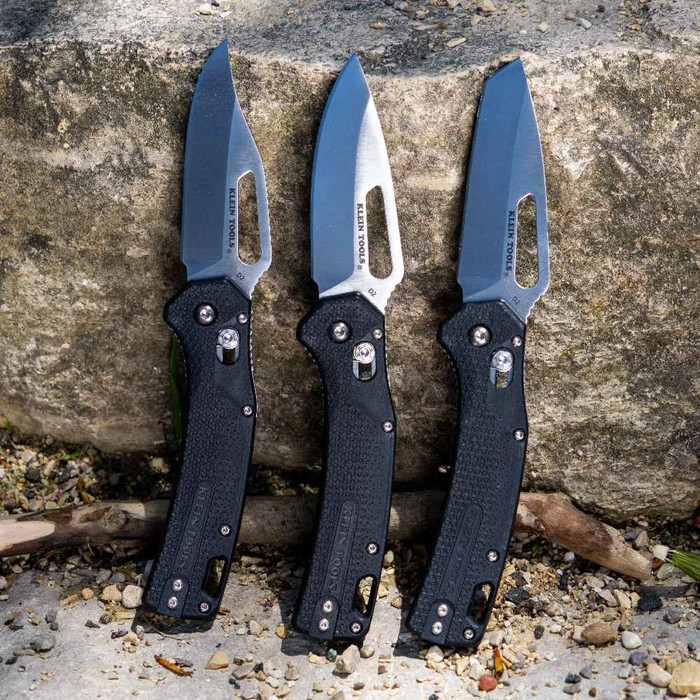 Klein Tools OGK000BKT KTO Resurgence Knife, Drop Point Blade, Black Handle