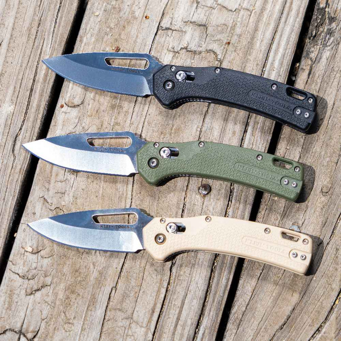Klein Tools OGK000GNT KTO Resurgence Knife, Drop Point Blade, Moss Green Handle