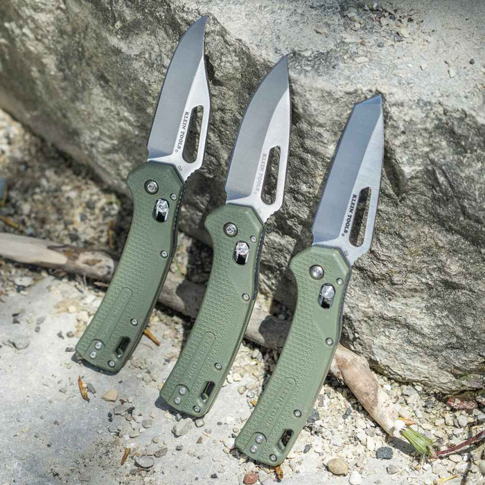 Klein Tools OGK002GNT KTO Resurgence Knife, Clip Point Blade, Moss Green Handle