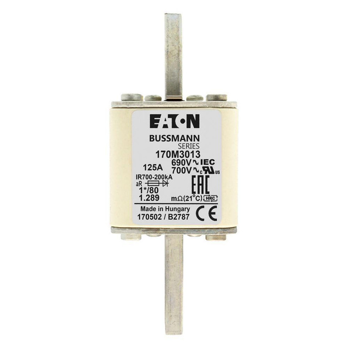 Bussmann 170M3013 Eaton Series High-Speed Square Body Fuse, 125A Class aR