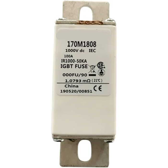 Bussmann 170M1808 Eaton High Speed Square Body Fuse, Size 000, 100A 1000V aR