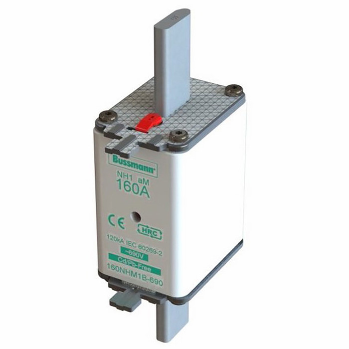Bussmann 160NHM1B-690 NH1 Fuse-Link, 160A, 690V AC, aM Class, Dual Indicator