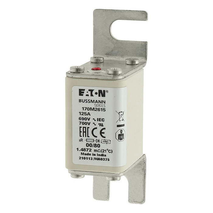 Bussmann 170M2615 High-Speed Square Body Fuse, Class aR, 125A