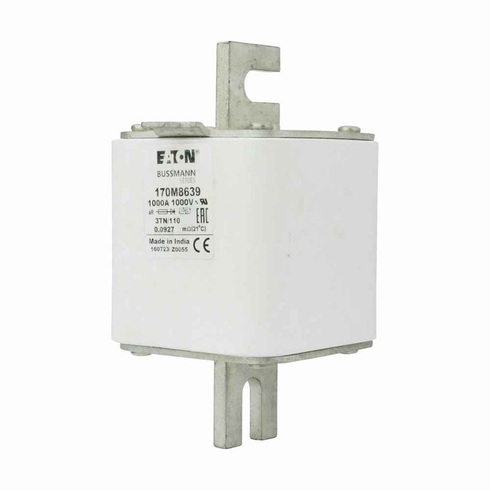 Bussmann 170M8636 Eaton series high speed square body fuse, 700A, 125 kAIC, Top fuse status indicator, Fuse, Class aR, DIN 43 620