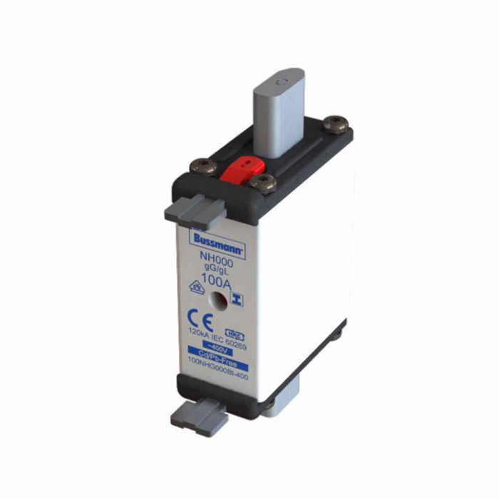 Bussmann 25NHG000BI-400 Eaton series low voltage NH Fuse, 400V, 25A, 120 kAIC, Combination fuse status indicator, fuse, Class C gL/gG