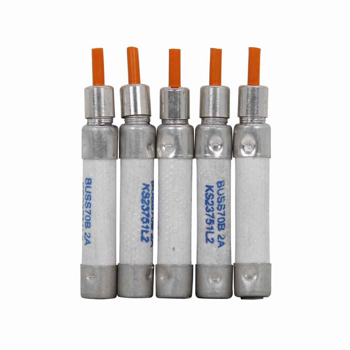 Bussmann 70I-1A Eaton series 70 Series telecommunication fuse, Color code pink, 125 Vac, 300 Vdc, 1A, 1 kAIC at 300 Vdc, Non Indicating, Indicating, Ferrule end X ferrule end