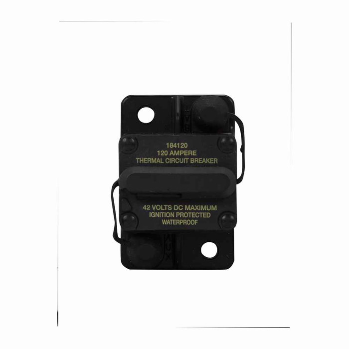 Bussmann CB184F-90 Eaton series CB184F automotive circuit breaker, 48 Vdc, 90A, 3 kAIC, Automotive, type III, high amp, Waterproof