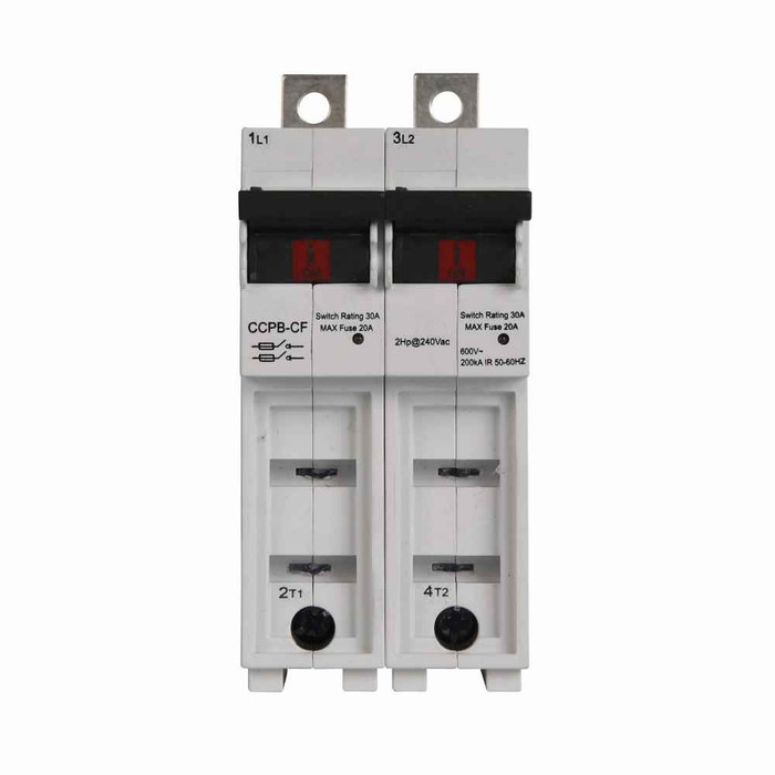 Bussmann CCPB-2-40CF Eaton series CCPB UL98 fusible disconnect, Finger Safe, Lock-On provision, 600V, 40A, UL98 fusible disconnect, Two-pole, Class CF, 200KA