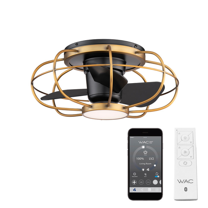 WAC Smart Fan Aella 22' - 3 Blade LED Smart Caged Flush Mount Ceiling Fan
