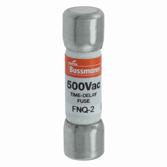 Bussmann FNQ-2 Eaton series FNQ fuse, Time-delay Midget fuse, Motor control transformers, circuits with in-rush currents, 2 A, Non-indicating, Ferrule end x ferrule end, 10 kAIC at 500 Vac, Nickel-plated bronze endcap, Standard, 500 V Bussmann FNQ-2 Eaton series FNQ fuse, Time-delay Midget fuse, Motor control transformers, circuits with in-rush currents, 2 A, Non-indicating, Ferrule end x ferrule end, 10 kAIC at 500 Vac, Nickel-plated bronze endcap, Standard, 500 V