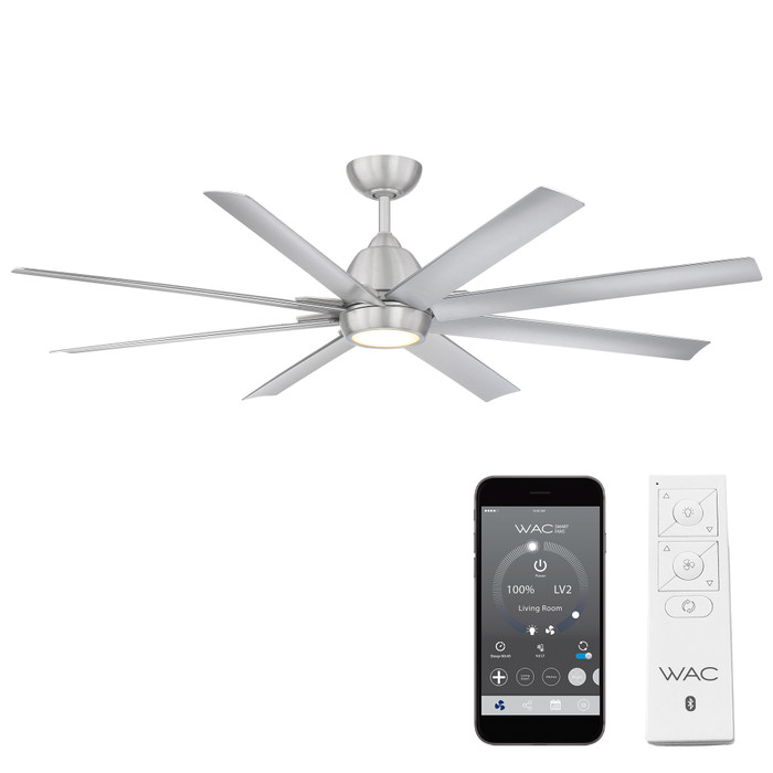 WAC Smart Fans WAC-F-064L Mocha XL 8-Blade Smart Ceiling Fan