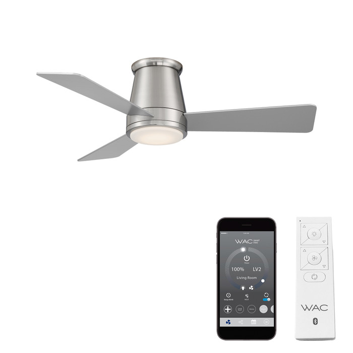 WAC Smart Fans WAC-F-036L Hug 3-Blade Smart Flush Mount Ceiling Fan