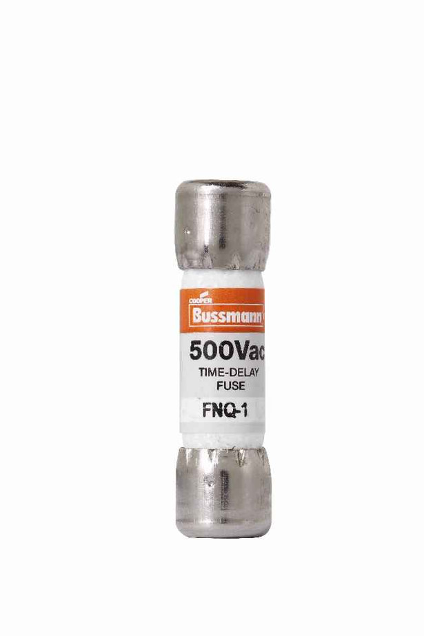 Bussmann FNQ-1 Eaton series FNQ fuse, Time-delay Midget fuse, Motor control transformers, circuits with in-rush currents, 1 A, Non-indicating, Ferrule end x ferrule end, 10 kAIC at 500 Vac, Nickel-plated bronze endcap, Standard, 500 V Bussmann FNQ-1 Eaton series FNQ fuse, Time-delay Midget fuse, Motor control transformers, circuits with in-rush currents, 1 A, Non-indicating, Ferrule end x ferrule end, 10 kAIC at 500 Vac, Nickel-plated bronze endcap, Standard, 500 V
