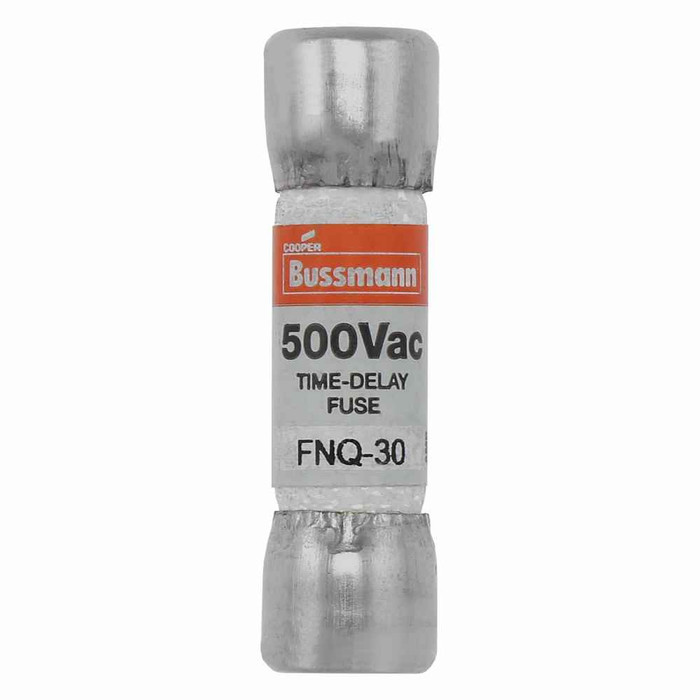 Bussmann FNQ-1 Eaton series FNQ fuse, Time-delay Midget fuse, Motor control transformers, circuits with in-rush currents, 1 A, Non-indicating, Ferrule end x ferrule end, 10 kAIC at 500 Vac, Nickel-plated bronze endcap, Standard, 500 V