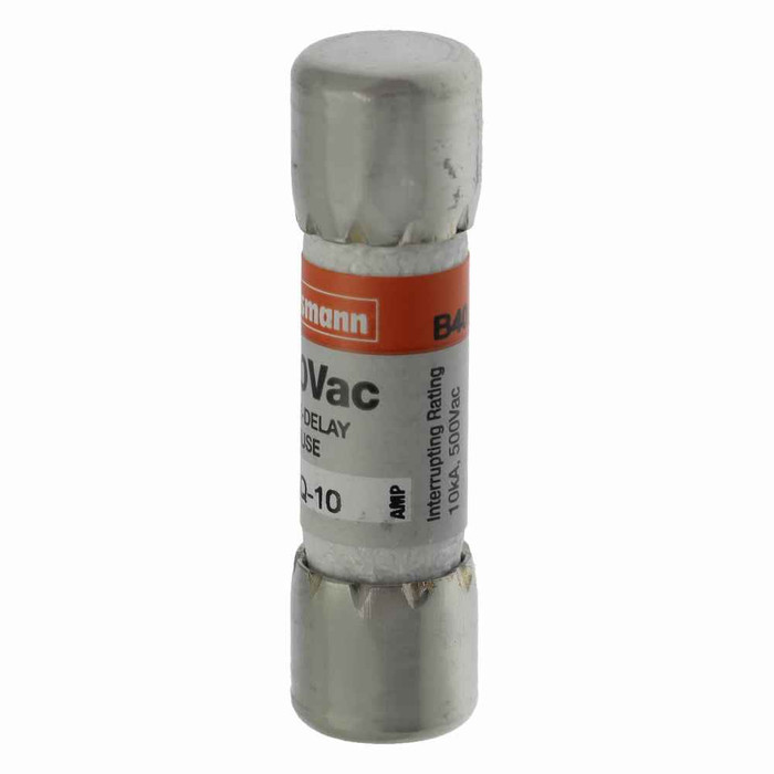 Bussmann FNQ-10 Eaton series FNQ fuse, Time-delay Midget fuse, Motor control transformers, circuits with in-rush currents, 10 A, Non-indicating, Ferrule end x ferrule end, 10 kAIC at 500 Vac, Nickel-plated bronze endcap, Standard, 500 V Bussmann FNQ-10 Eaton series FNQ fuse, Time-delay Midget fuse, Motor control transformers, circuits with in-rush currents, 10 A, Non-indicating, Ferrule end x ferrule end, 10 kAIC at 500 Vac, Nickel-plated bronze endcap, Standard, 500 V