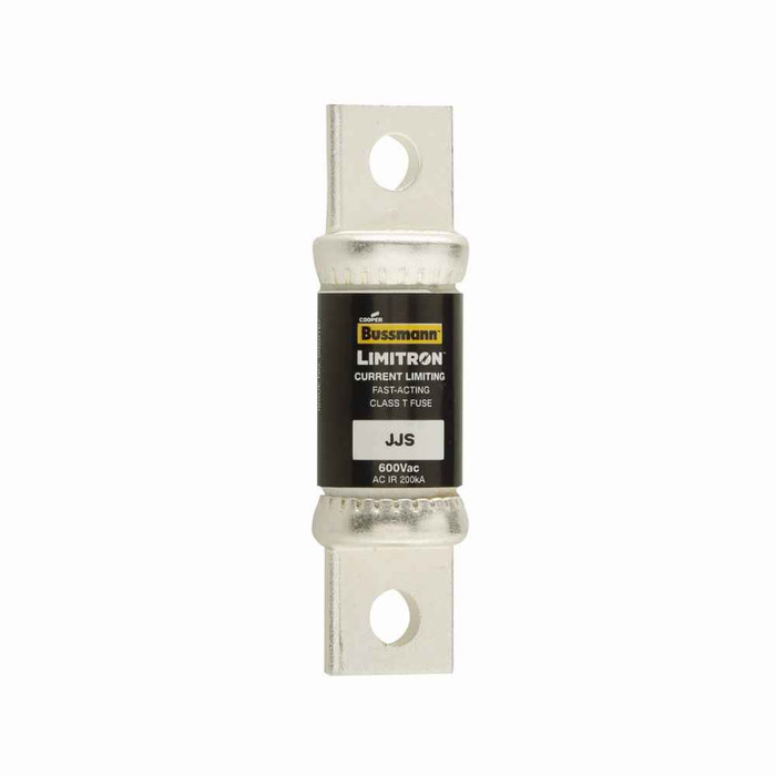 Bussmann JJS-100 Eaton series JJS fuse, Current-limiting very fast acting fuse, Small footprint, VFD line protection, 100 A, Class T, Non-indicating, Bolted blade end x bolted blade end, 200 kAIC at 600 V, Standard, 5, 600 V