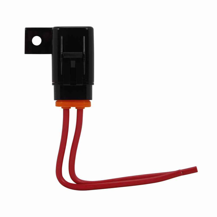Bussmann HHU Eaton series HHU fuse holder, Gasket-sealed, 32 Vdc, 30A, Non Indicating, Circuit protector, 12 AWG lead wire, Nylon cap and housing, silicone rubber gasket, tin plated brass terminal, water resistant