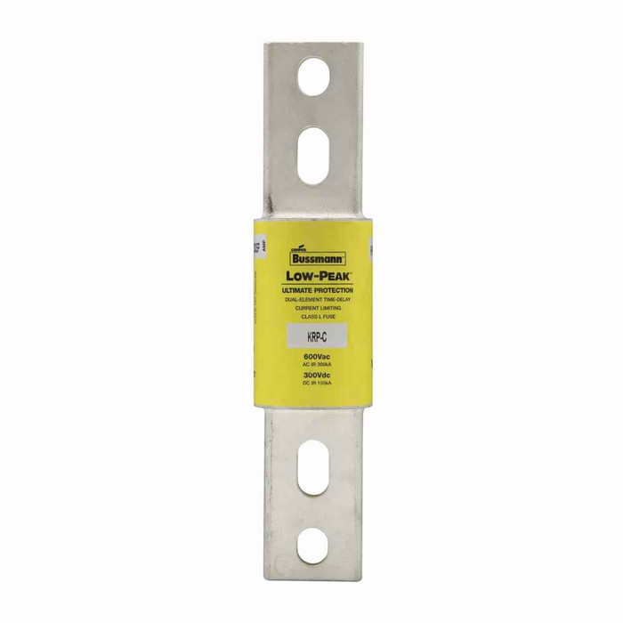 Bussmann KRP-C-1100SP Eaton series KRP-C fuse, Current-limiting time-delay fuse, 1100 A, L, Non-indicating, Bolted blade end x bolted blade end, 4 sec at 500%, 300 kAIC at 600 V,100 kAIC Vdc, 600 V, 300 Vdc