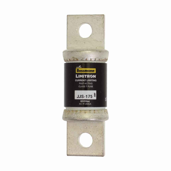 Bussmann JJS-175 Eaton series JJS fuse, Current-limiting very fast acting fuse, Small footprint, VFD line protection, 175 A, Class T, Non-indicating, Bolted blade end x bolted blade end, 200 kAIC at 600 V, Standard, 1, 600 V