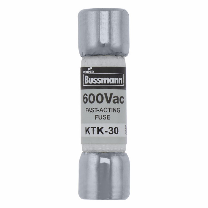 Bussmann KTK-40 Eaton series KTK fuse, LIMITRON Fast-acting fuse, Control circuits, lighting circuit protection, meter circuits, 40 A, Non-indicating, Ferrule end x ferrule end, Nickel-plated bronze endcap,Melamine tube, Standard, 600 V