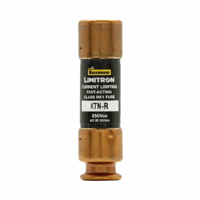 Bussmann KTN-R-3 Eaton series KTN-R fuse, LIMITRON Fast-acting fuse, 70/30 brass end cap, Panelboards, 3 A, 1, Class RK1, Non-indicating, Ferrule end x ferrule end, Melamine glass tube, Standard, 250 V