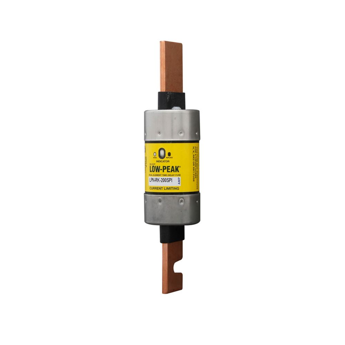 Bussmann LPN-RK-100SPI Eaton series LPN-RK fuse, Low-peak fuse, 100 A, Dual, Class RK1, With Indicator, Blade end x blade end, Time delay,Current-limiting, 300 kAIC at 250 V,100 kAIC at 250 Vdc, Standard, 5, 250 V, 250 Vdc