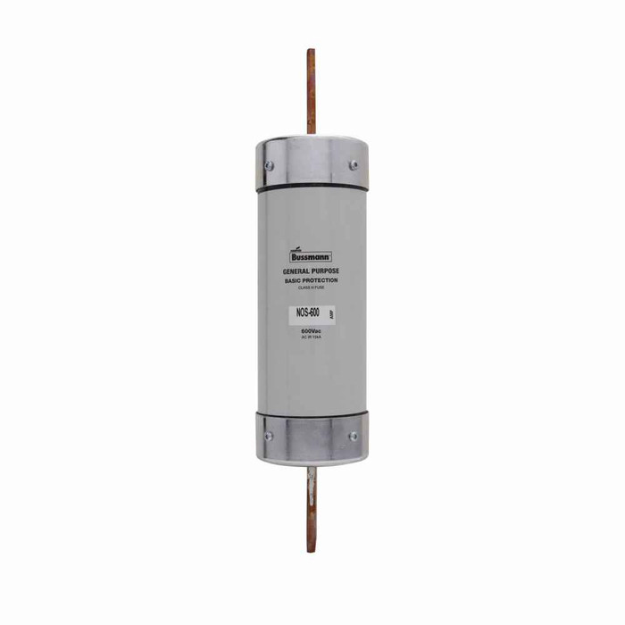 Bussmann NOS-600 Eaton series NOS fuse, Supplemental one-time fuse, Non current limiting, Light duty circuit locations, 600 A, Class K5,Class H, Non-indicating, Blade end x blade end, 10 kAIC at 600 Vac, Standard, 1, 600 V
