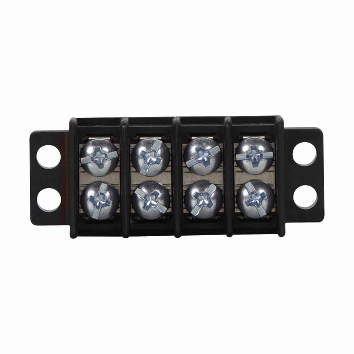 Bussmann TB100-30SP Eaton TB100 series panel mount terminal block connector, Breakdown voltage 3600V, 300V, 30A, Double row, barrier, 30-pole, #6-32 TPI Screw, Black, Tin-plated brass terminal, Zinc-plated Steel SEMS philslot screw