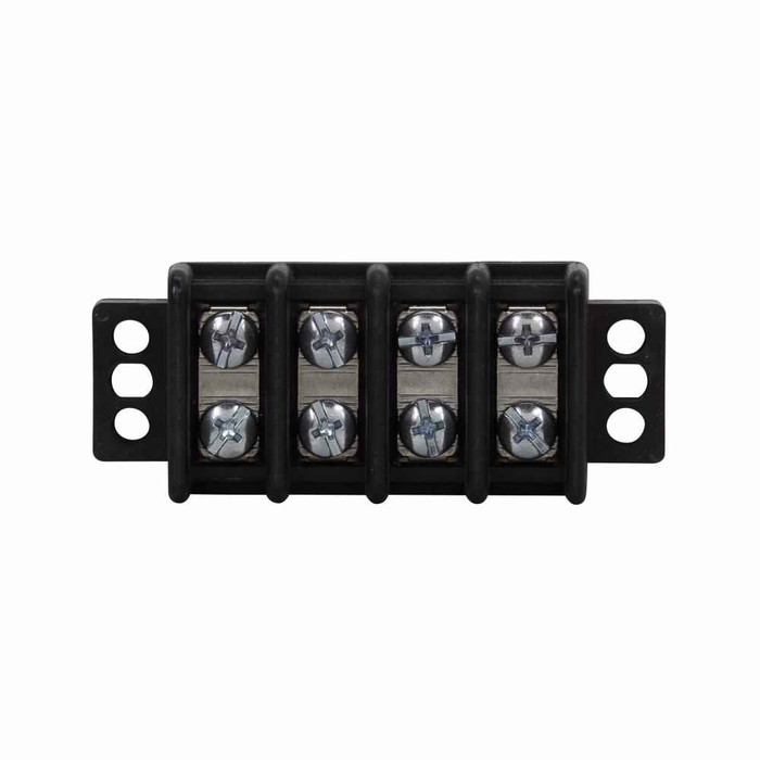 Bussmann TB300-06QC7 Eaton TB300 series panel mount terminal block connector, Breakdown voltage 7500V, 600V, 30A, Barrier, Six-pole, Black, Molded thermoplastic base, tin-plated brass terminal, zinc-plated steel philslot screw - TB300-06QC7