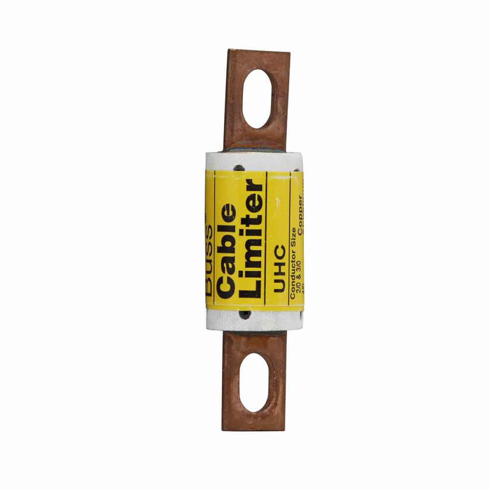 Bussmann UHW-T Eaton series UHW cable limiter, Center bolt end X offset bolted end, 350 kcmil (Copper), 500 kcmil (Aluminum), Non Indicating