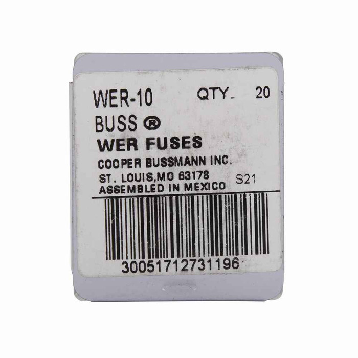Bussmann WER-5 Eaton series Type WER telecommunication fuse, 32 Vdc, 5A, Non Indicating, Non-indicating, Flat