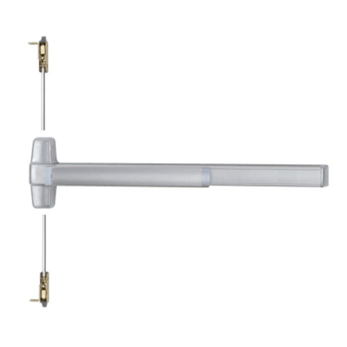 Von Duprin Grade 1 Concealed Vertical Rod Exit Bar, Wide Stile Pushpad, 36" Device, 80" to 100" Door Height, Nightlatch Function, Escutcheon Pull, Hex Key Dogging
