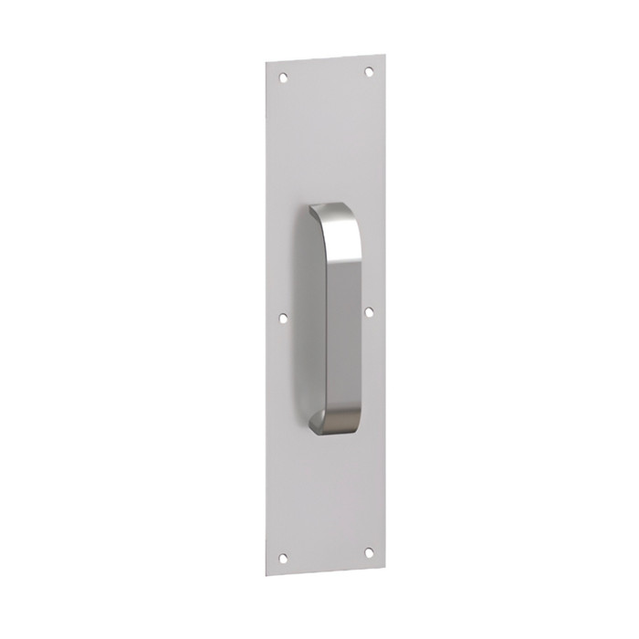 Hager 31E Square Corner Pull Plate with Half Round Pull - 0.050 Gauge Commercial Door Hardware