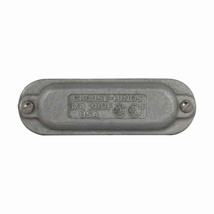 Crouse-Hinds 680F Eaton series Condulet Form 8 cover, Feraloy iron alloy, 2"